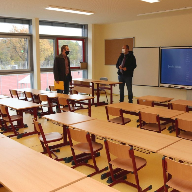 Modern ausgestattete Räume im neuen Würfel-Anbau an der Liuba-Grundschule.